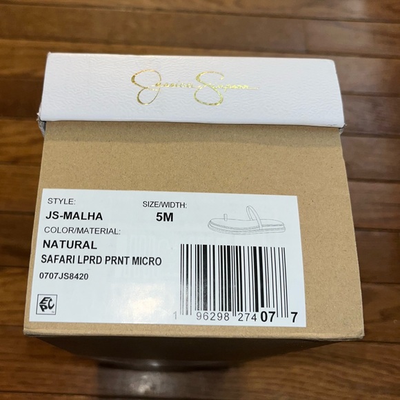 Jessica Simpson Malha Natural Leopard Print Faux Suede Casual Sandals Women’s 5 - Picture 9 of 10